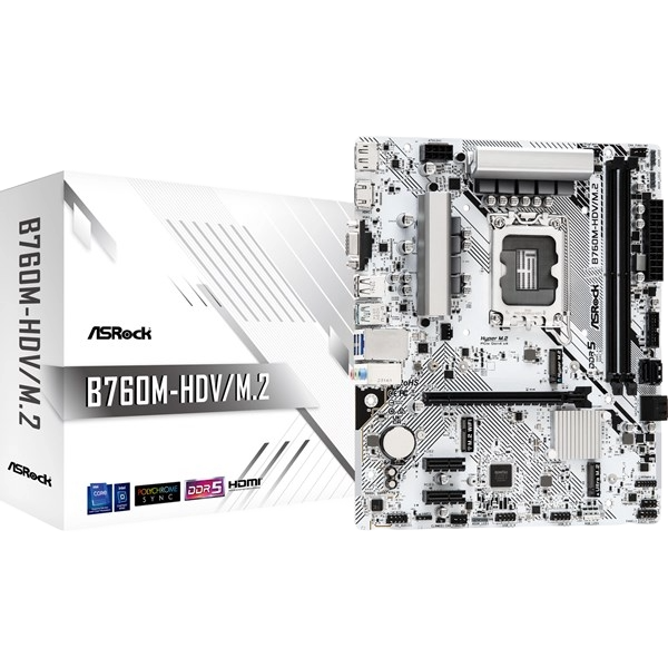 ASRock B760M-HDV/M.2 mATX Motherboard for Intel LGA1700 CPUs